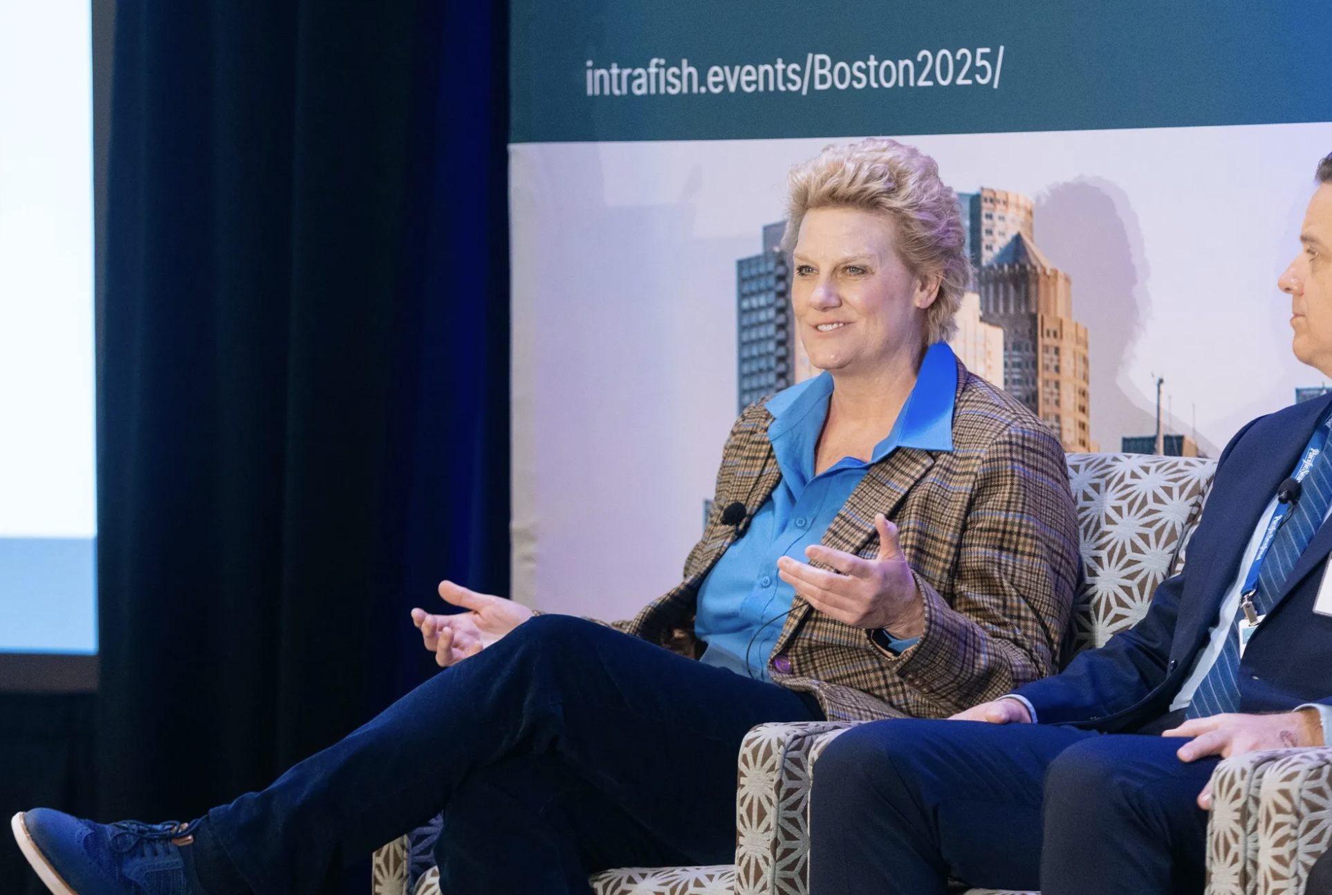 Woman speaking on a panel